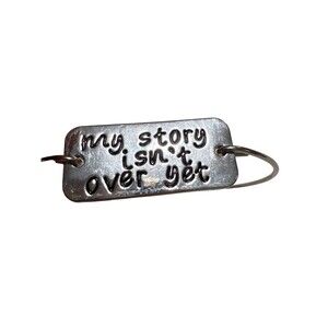 My Story Isn’t Over Yet Semicolon Silver Tone Wire Bangle Bracelet